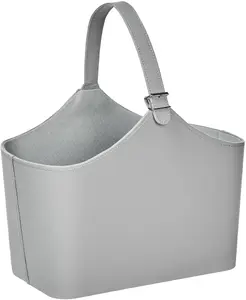 Laundry Basket Beliani ELAM - Gray, Open-Top Laundry Hamper