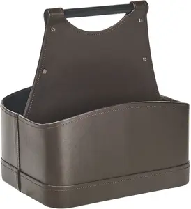 Laundry basket Beliani URUK Dark Brown - woven storage hamper for clothes