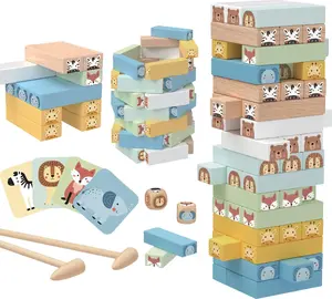 Woopie dexterity game WOOPIE GREEN 'Wobbly Tower' Animals, 82 pieces, FSC-certified wooden set