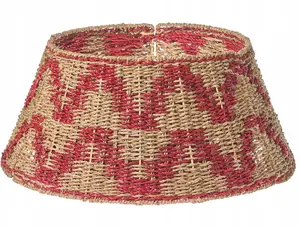 Beliani GLACE Sea Grass Christmas Tree Skirt Red 60 cm – decorative tree base cover