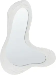 Wall Mirror Beliani GUICLAN model with white frame, sizes 61 cm and 83 cm