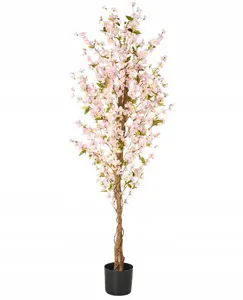 Искусственное растение Beliani SAKURA 185 см розовое — декоративное интерьерное дерево без ухода
