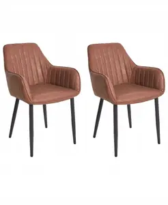 Dining chair set Beliani WELLSTON — 2 chairs, brown, model 557962 Bel