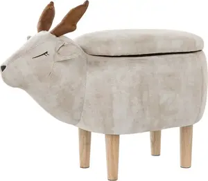 Пуф с местом для хранения Beliani REINDEER бежевый – декоративный пуф в форме животного