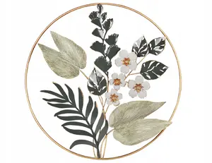 Wall Decoration Beliani DUBNIUM Flower Metal Green 70 cm