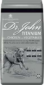 Sausa barība suņiem GILBERTSON&PAGE Dr John Titanium Rich in Chicken with Vegetables 15 kg