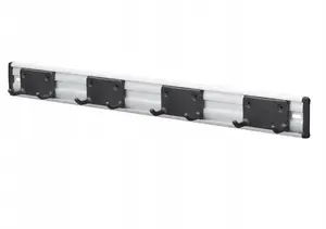 Wall Mount Tool Holder Fiskars OneClick — 4 movable double hooks, wall hanger for garden and workshop tools
