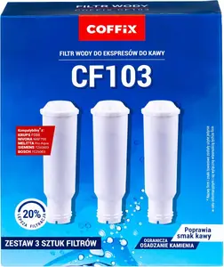 Ūdens filtrs Coffix CF103 kafijas automātiem — savietojams ar Melitta, Nivona, Krups, Bosch, Siemens — 3 gab.