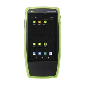 NetAlly LinkRunner AT 1500 site tester — handheld network analyser, green, LCD, battery, USB-A & Mini-USB B, 102.1×41.9×196.1 mm