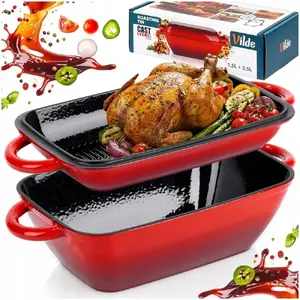Cast iron enamelled roasting pan with skillet Vilde Cast Line 279094 — 3.5 L / 1.5 L