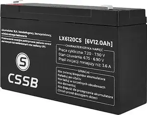 Гелевый аккумулятор CSSB LX6120CS 6V 12Ah — свинцово-кислотный герметичный аккумулятор для ИБП и резервного питания