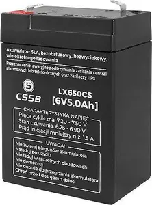 Гелевый аккумулятор CSSB 6V 5Ah LX650CS для резервного питания, ИБП и электроники
