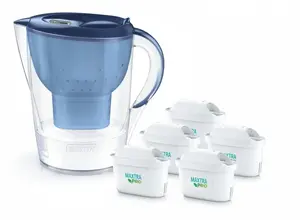 Water filter jug BRITA Marella XL with 5 MAXTRA PRO cartridges, blue