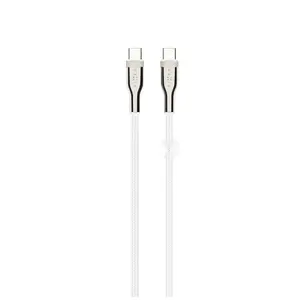 USB-C to USB-C braided cable FIXED 0.5 m, 100W, USB 2.0, white