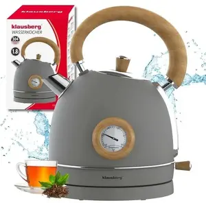 Electric kettle Klausberg KB-9009 with 1.8 L capacity and built-in thermometer (retro design)