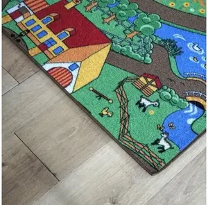Spēļu paklājs mark adler Farma 95 x 200 cm – bērnu spēļu paklājs, izturīga auduma virsma