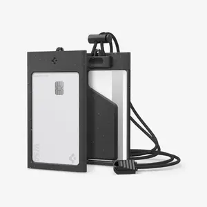 Badge holder Spigen MagSlide — universal plastic card holder, landscape/portrait orientation, single pack, black