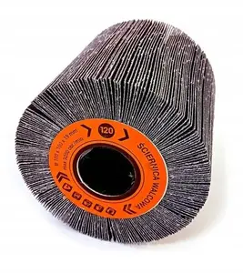 Abrasive cylindrical flap wheel Glob 100x100x19 mm P120 for ALU satinizing kits