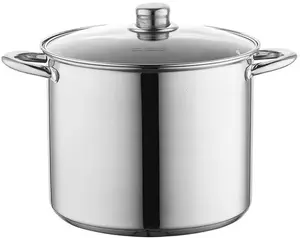 Stainless steel tall stockpot Florina CARO 22 cm, 6.1 L with lid, induction-compatible