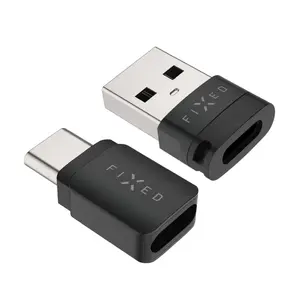 Port blocker FIXED Data blocker 2in1 — USB Type-A and USB Type-C, black