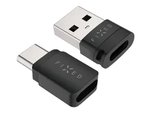 Port blocker FIXED Data blocker 2in1 — USB Type-A and USB Type-C, black