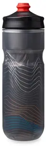 HydraPak sporta pudele Polar Surge Ascent 600 ml, melna, izolēta un hermētiska