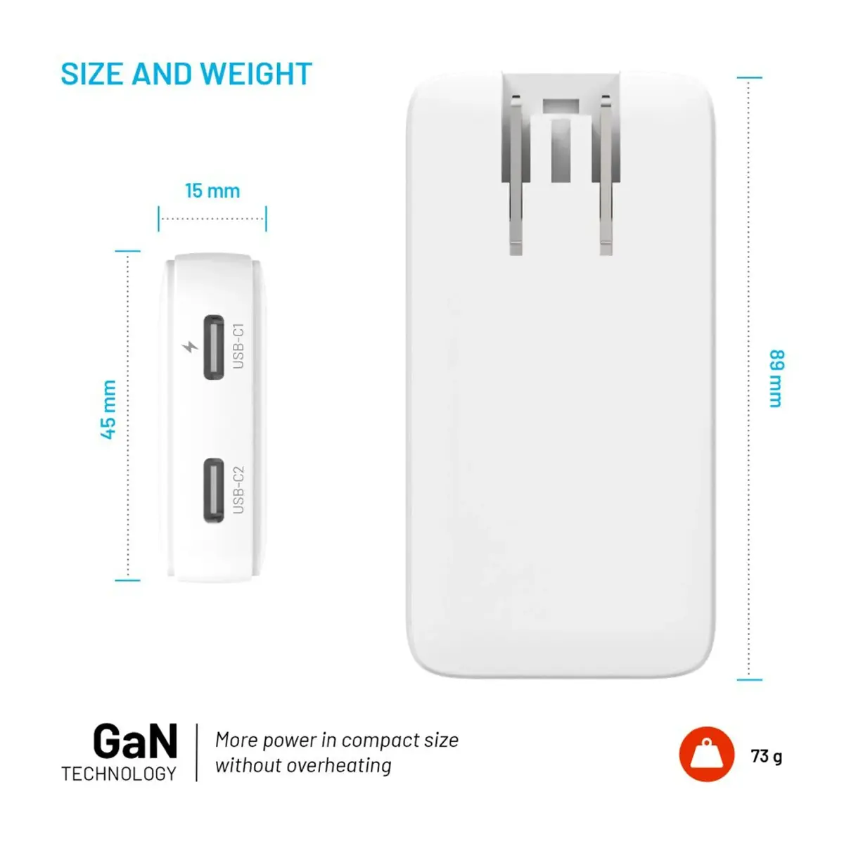 FIXED Slim Traveller travel charger 2x USB-C 45W Photo 5