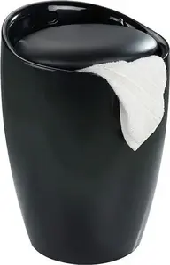 Laundry basket and bathroom stool Wenko Candy 2-in-1, 20 L, 50.5 cm, ABS, black