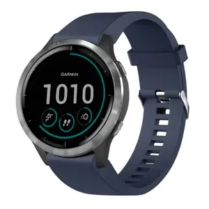 Watch strap FIXED Silicone for Garmin QuickFit 20 mm, blue — compatible with Descent Mk2S, Fenix 5S/6S/7S, Instinct 2S
