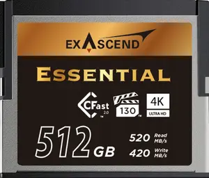 CFast 2.0 memory card Exascend Essential 512 GB, model EXSD3X512GB