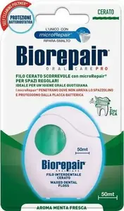 Zobu diegs BlanX BIOREPAIR Piparmētra 50 m — BlanX starpzubju diegs, 50 m