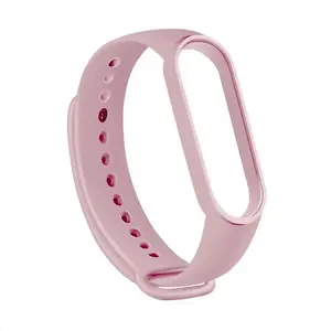 Aproce RhinoTech Mi Band 5 rozā silikona — savietojama ar aktivitātes izsekotājiem, rozā