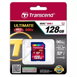 Flash Memory Transcend 128GB SDXC UHS-I 600x TS128GSDXC10U1
