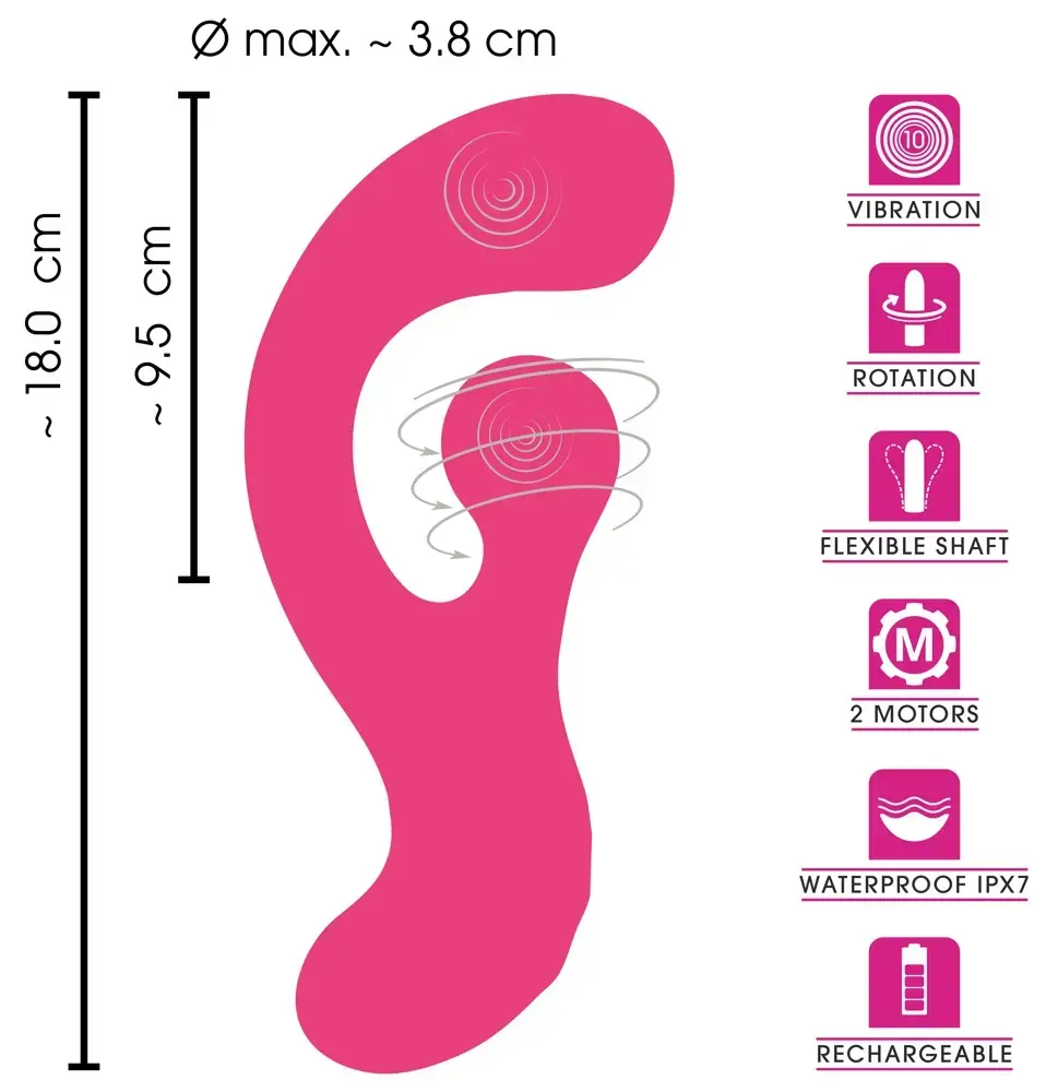 Sweet Smile G-Spot Vibrator w rotati — кролик-вибратор 18 см Photo 12
