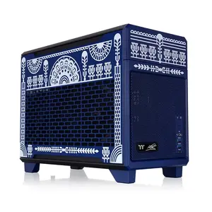 Mini Tower PC case THERMALTAKE TR100 Koralie Edition Cobalt Blue — Mini-ITX, 2x 2.5" SSD, SFX/SFX-L PSU, supports 120–280 mm radiators