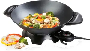 Electric Wok Domo DO-8708W Grande Wok, aluminum, black, 5 L capacity