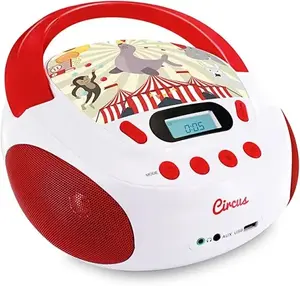 Metronic CD/MP3 Radio Ecost Customer Return — portable CD and MP3 player, red/white