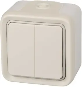 Double surface-mounted light switch Legrand Plexo Modern, white, customer return (EC/56222810)