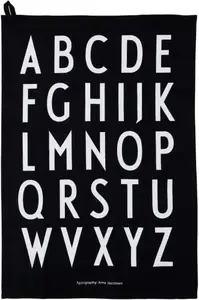 Tea Towel Design Letters Classic (Black) — 100% Cotton, Oeko-Tex Certified