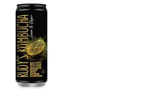Dzēriens Rudy's Kombucha Citronu un Ingvera, kombuča bundžā 0,33 l