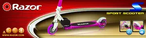 Kick scooter Razer Interbrands 13073051, Pink, for children from 5 years, width 595 mm, deck depth 115 mm, handle height 155 mm