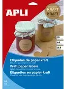Label sheets agipa Naturbraune Etiketten 210 x 297 mm for inkjet printers, 1 sheet (17376)