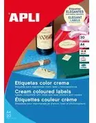 Label stickers agipa Universal-Etiketten oval 63.5 x 42.3 mm cream for inkjet and laser printers, copiers – 1 piece