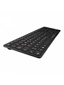 Klaviatūra v7 videoseven KW550DEBT — pilna izmēra 100% Vācu QWERTZ, Dual-mode 2.4 GHz un Bluetooth, USB, melna