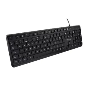 Vadu pilna izmēra USB klaviatūra v7 videoseven KU350ES — spāņu izkārtojums, 1,6 m kabelis, melna