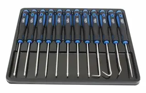 Set of precision screwdrivers and hooks GEKO S-LS12D, 12 pieces
