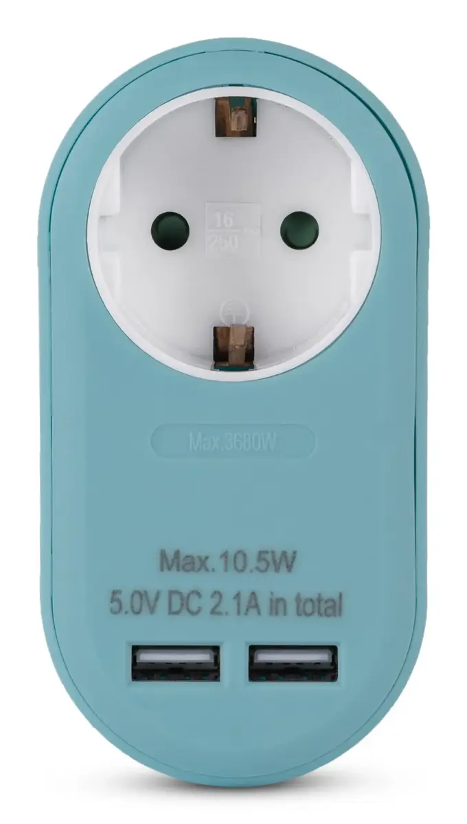 ENTAC EPAG-1EE-2USB-B adapteris — 1×Type F + 2×USB Photo 2