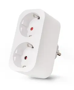 Socket adapter ENTAC Smart Double WIBLE — straight connector, 220–240V, 16A, 50×82×97 mm