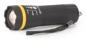 Hand Flashlight ENTAC EFL-ZOOM-PL — focusable LED, 1 W, 3×AAA, IP44, plastic, 107×33×33 mm, black
