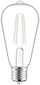 LED spuldze AVIDE AWLFST64WW-8.5W E27 — 8.5 W, 1055 lm, 2700 K (silti balta), CRI 80, 15 000 h